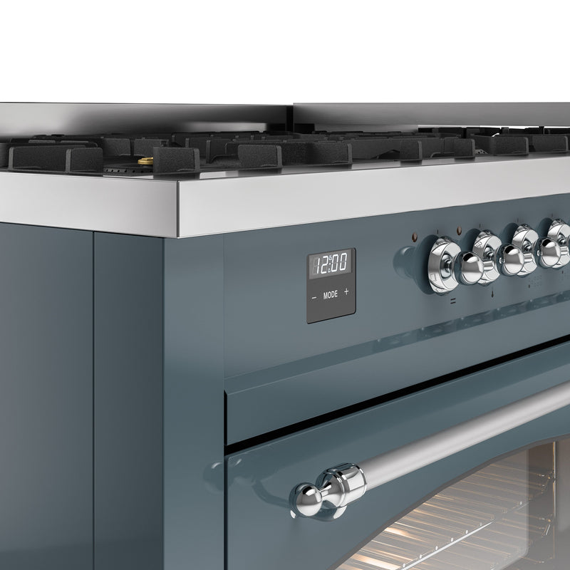 ILVE Nostalgie 60" Dual Fuel Range with 9 Sealed Burners Griddle Triple Glass Door - UP60FNMP