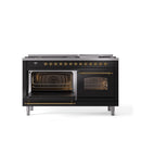 ILVE Nostalgie 60" Dual Fuel Range with 9 Sealed Burners Griddle Triple Glass Door - UP60FNMP