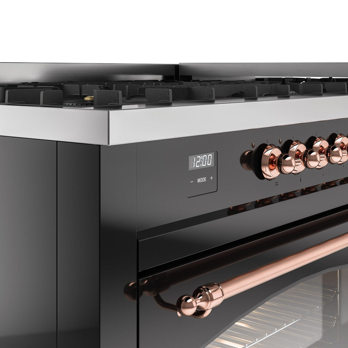 ILVE Nostalgie 60" Dual Fuel Range with 9 Sealed Burners Griddle Triple Glass Door - UP60FNMP
