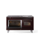 ILVE Nostalgie 60" Dual Fuel Range with 9 Sealed Burners Griddle Triple Glass Door - UP60FNMP