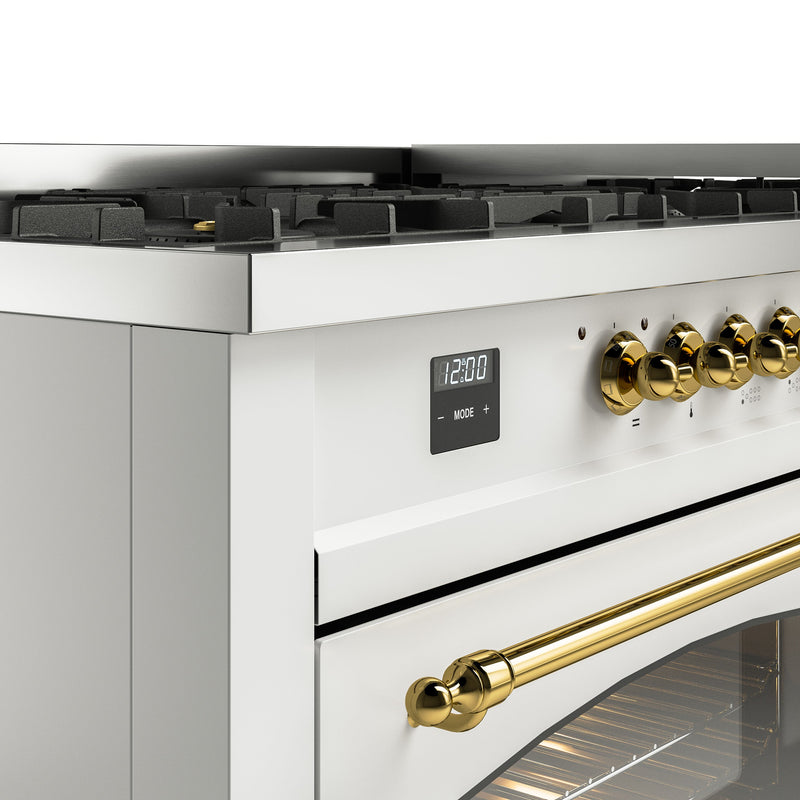 ILVE Nostalgie 60" Dual Fuel Range with 9 Sealed Burners Griddle Triple Glass Door - UP60FNMP