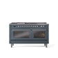 ILVE Professional Plus II 60 Inch Dual Fuel Freestanding Range in Stainless Steel with Trim - UP60FSWMP