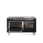 ILVE Professional Plus 60" Dual Fuel Range with 9 Sealed Burners w/Griddle Triple Glass Door - UP60FWMP