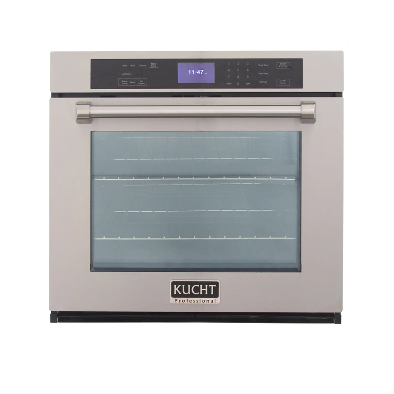 Kucht 30-Inch Single Electric Wall Oven with True Convection and Self-Cleaning in Stainless Steel (KWO310)