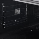 FORNO Asti 30-Inch Double Electric Wall Oven with Upper French Doors in Black/White with Antique Brass Trim