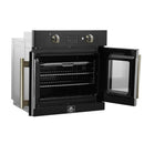 FORNO Asti 30-Inch French Door Electric Wall Oven in Black/White with Antique Brass Trim