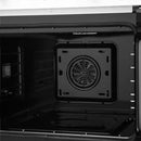 FORNO Asti 30-Inch Double Electric Wall Oven with Upper French Doors in Black/White with Antique Brass Trim