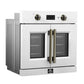 FORNO Asti 30-Inch French Door Electric Wall Oven in Black/White with Antique Brass Trim