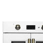 FORNO Asti 30-Inch French Door Electric Wall Oven in Black/White with Antique Brass Trim
