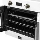 FORNO Asti 30-Inch French Door Electric Wall Oven in Black/White with Antique Brass Trim