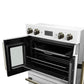 FORNO Asti 30-Inch Double Electric Wall Oven with Upper French Doors in Black/White with Antique Brass Trim