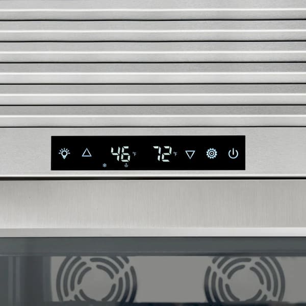 FORNO Abruzzo 48-Inch Dual Zone Wine Cooler with Clear Acrylic Holders & Stainless Trim Shelves FWCDR6611-48S