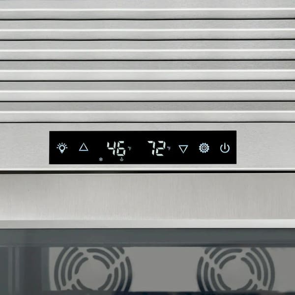 FORNO Abruzzo 48-Inch Dual Zone Wine Cooler with Clear Acrylic Holders & Stainless Trim Shelves FWCDR6611-48S