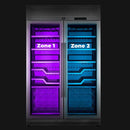 FORNO Abruzzo 48-Inch Dual Zone Wine Cooler with Clear Acrylic Holders & Stainless Trim Shelves FWCDR6611-48S