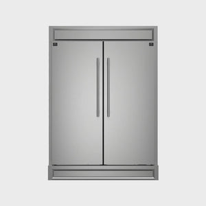 Forno Appliance Package - 48" Dual Fuel Range, Wall Mount Range Hood and 60" Refrigerator with Modern Grill Trim, FBDL-017-04CAUS