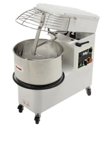 AMPTO Spiral Mixer 55 lbs dough. 37 lbs of flour. 34qts bowl. raising head and removed bowl. 220/60/3 - 2 Speeds. ETL. NSF