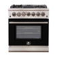 FORNO Capriasca - Titanium Professional 30" Freestanding Colored Door Gas Range FFSGS6260-30