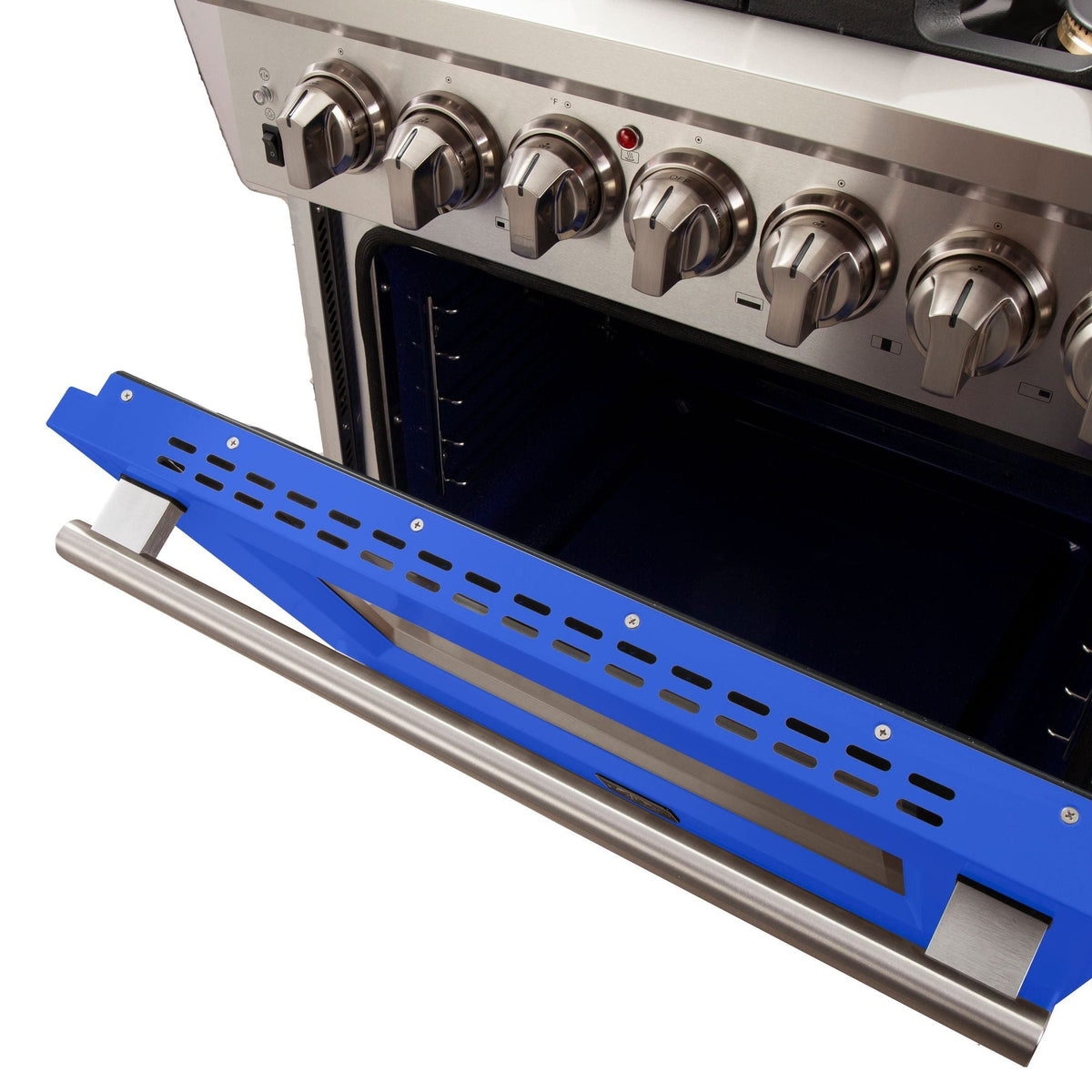 FORNO Capriasca - Titanium Professional 30" Freestanding Colored Door Gas Range FFSGS6260-30