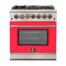 FORNO Capriasca - Titanium Professional 30" Freestanding Colored Door Gas Range FFSGS6260-30