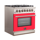FORNO Capriasca - Titanium Professional 30" Freestanding Colored Door Gas Range FFSGS6260-30