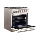 FORNO Capriasca - Titanium Professional 30" Freestanding Colored Door Gas Range FFSGS6260-30
