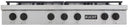 Kucht 48-Inch 6 Burner Gas Rangetop in Stainless Steel with Toxedo Black Knob KFX489T-K