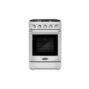 Cosmo 24 in. Slide-In Freestanding Gas Range with 4 Sealed Burners, Cast Iron Grates, 3.73 cu. ft. Capacity Convection Oven in Stainless Steel - COS-EPGR244