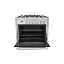 Cosmo 36 in. 3.8 cu. ft. Single Oven Gas Range with 5 Burner Cooktop and Heavy Duty Cast Iron Grates in Stainless Steel - COS-965AGC