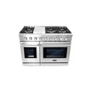 Cosmo 48 in. 6.8 cu. ft. Double Oven Commercial Gas Range with Fan Assist Convection Oven in Stainless Steel Storage Drawer - COS-EPGR486G