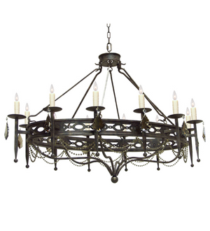Meyda 60" Long Jasmine 12 Lt Oblong Chandelier- 120261