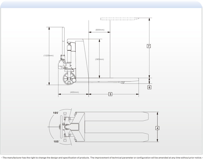 EOSLIFT Heavy Duty (Industrial Grade) Manual Scissor Lift Pallet Jack 3,300 lbs 27 in x 43 3 in with Polyurethane Wheels