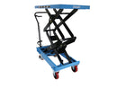 EOSLIFT Industrial Grade Heavy Duty Manual Double Scissor Lift Table Cart 1764 lbs Capacity, Table Size 20 5 in x 39 8 in with Swivel Rear Caster and Rigid Stationary Front Caster Wheels - TAD80