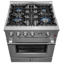 Forno 30" 4.32 cu.ft. Gas Range with 4 Burners and Built-In Temperature Gauge, FFSGS6277-30