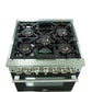Forno 30-Inch Capriasca Dual Fuel Range with 5 Gas Burners and 240v Electric Oven in Stainless Steel with Black Door (FFSGS6187-30BLK)
