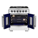 Forno 30″ Capriasca French Door Gas Range • 5 Sealed Dual-Ring Brass Burners • FFSGS6460-30