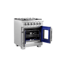 Forno 30″ Capriasca French Door Gas Range • 5 Sealed Dual-Ring Brass Burners • FFSGS6460-30