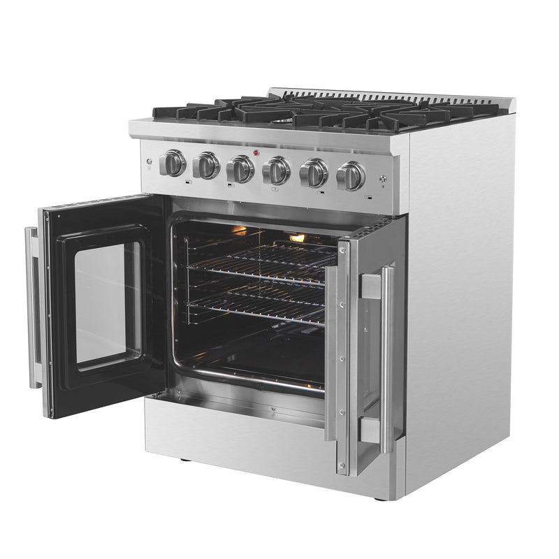 FORNO 30″ Galiano French Door Gas Range - 5 Sealed Burners - FFSGS6444-30