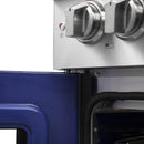 FORNO 30-Inch Capriasca Dual Fuel Range with 5 Gas Burners, 100,000 BTUs, and French Door Electric Oven in Stainless Steel - FFSGS6387-30