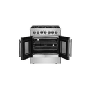 FORNO 30-Inch Galiano Freestanding French Door Dual Fuel Range with 5 Burners and 68,000 BTUs in Stainless Steel - FFSGS6356-30