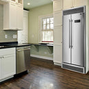 FORNO Salerno 33" Side by Side Built-in Refrigerator 15.6 cu.ft in Stainless Steel with Built-in Style Grille Trim Kit - FFRBI1805-37SG