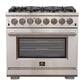 FORNO Fratta 36" Platinum Freestanding Dual Fuel Range - FFSGS6187-36