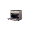 FORNO Fratta 36" Platinum Freestanding Dual Fuel Range - FFSGS6187-36