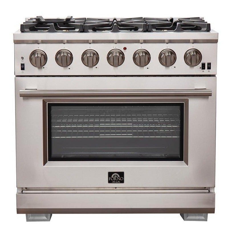 Forno 36" Capriasca Titanium Gas Range with 6 Burners, Convection Oven and 120,000 BTUs -FFSGS6260-36