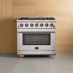 Forno 36" Capriasca Titanium Gas Range with 6 Burners, Convection Oven and 120,000 BTUs -FFSGS6260-36