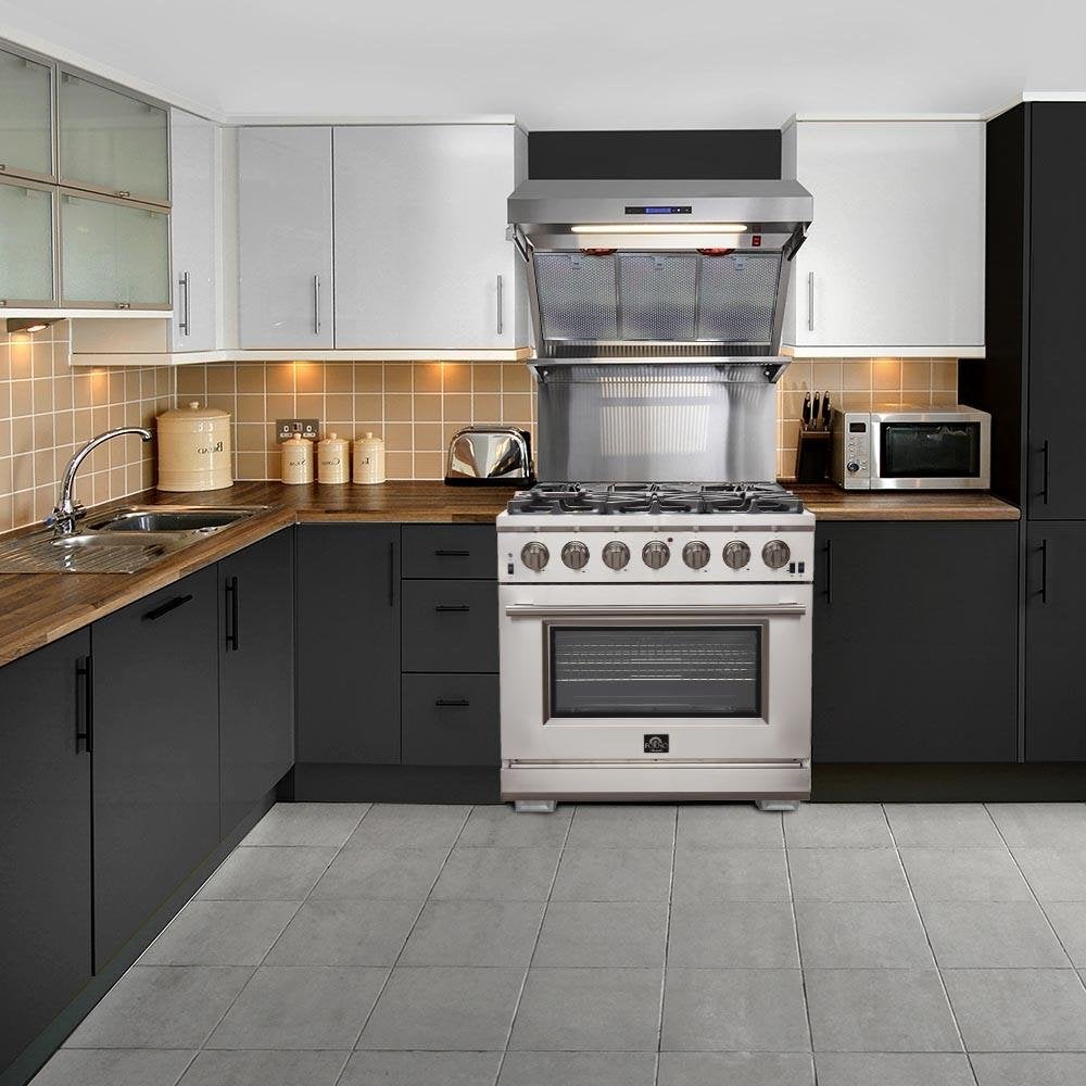 Forno 36" Capriasca Titanium Gas Range with 6 Burners, Convection Oven and 120,000 BTUs -FFSGS6260-36