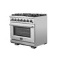 Forno 36-Inch Capriasca Gas Range with 6 Burners, Convection Oven and 120,000 BTUs (FFSGS6260-36)