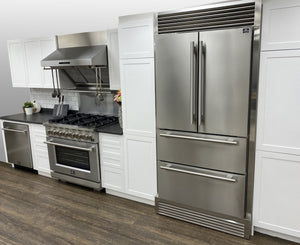 FORNO Gallipoli 36" French Door Refrigerator 19 cu.ft with Built-in Style Grille Trim Kit - FFRBI1820-40SG