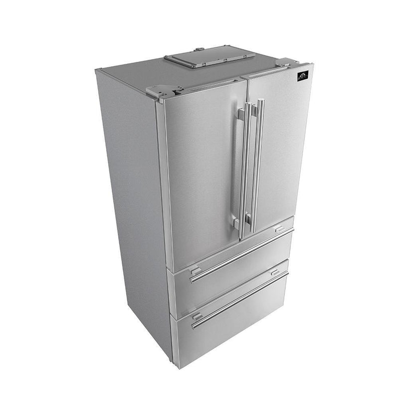 FORNO Gallipoli 36" French Door Refrigerator 19 cu.ft with Built-in Style Grille Trim Kit - FFRBI1820-40SG