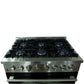 Forno 36-Inch Galiano Dual Fuel Range with 6 Gas Burners and 240v Electric Oven in Stainless Steel with Black Door (FFSGS6156-36BLK)