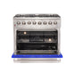 Forno 36-Inch Galiano Dual Fuel Range with 6 Gas Burners and 240v Electric Oven in Stainless Steel with Blue Door (FFSGS6156-36BLU)